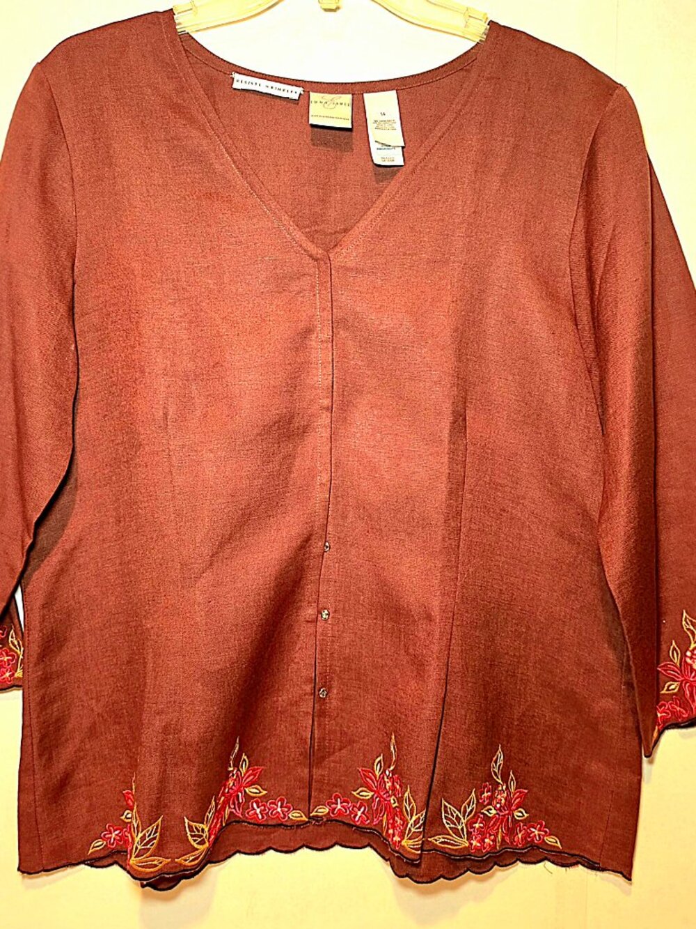 Vintage Emma James linen blend blouse Sz 14